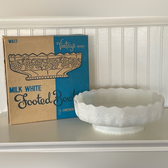 Anchor Hocking Other - Vtg. Milk Glass Footed Bowl